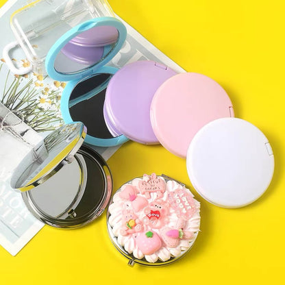 Foldable round mirror blank for decoden DIY craft projects