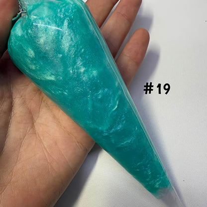 Green pearlescent cream glue tube with piping tip for kawaii 3D craft decorations