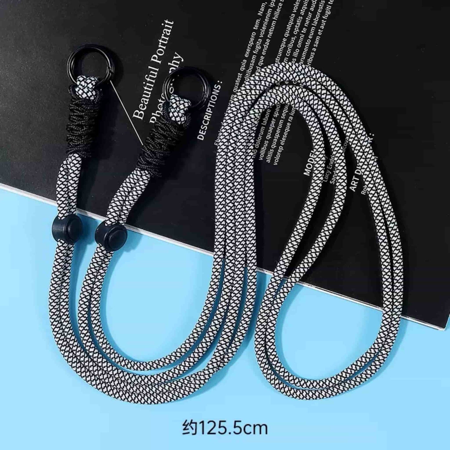 Grey beaded crossbody phone chain lanyard