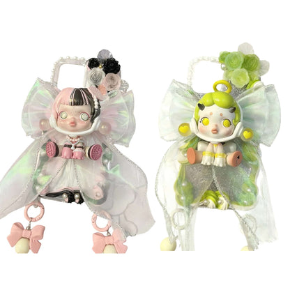 Handmade baroque decoden phone case with Skullpanda cream glue design and luxe ornamental details