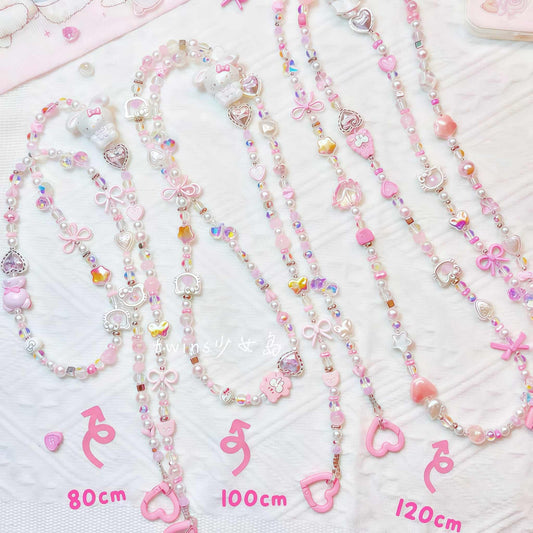 Handmade Sanrio phone chain strap with adjustable crossbody length