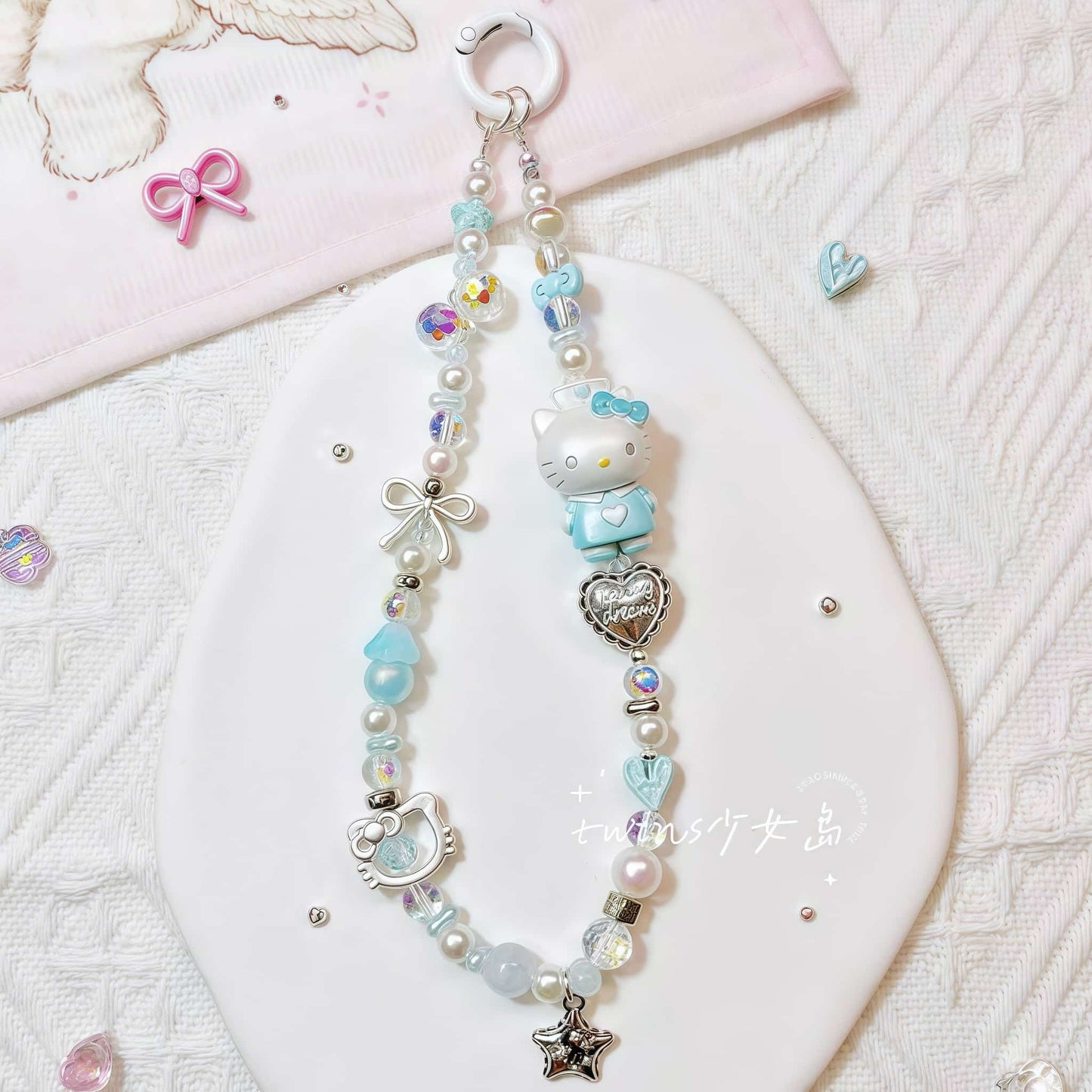 Y2K style Hello Kitty handmade phone chain