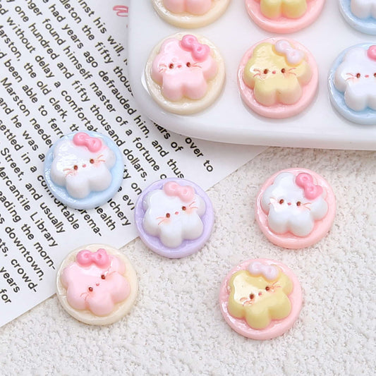 Colorful Kitty resin charms set with various cute cartoon designs, perfect for DIY phone cases, earrings, keychains and craft projects