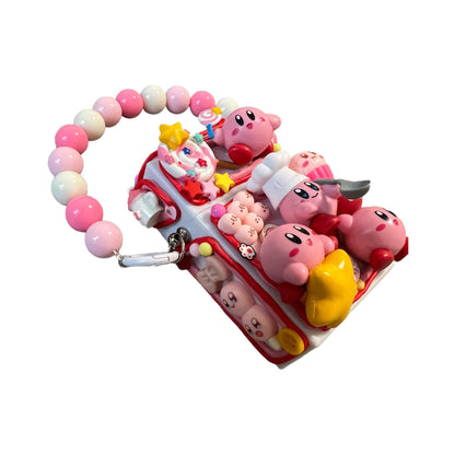 Cream pink Kirby decoden storage box featuring Y2K baroque style embellishments