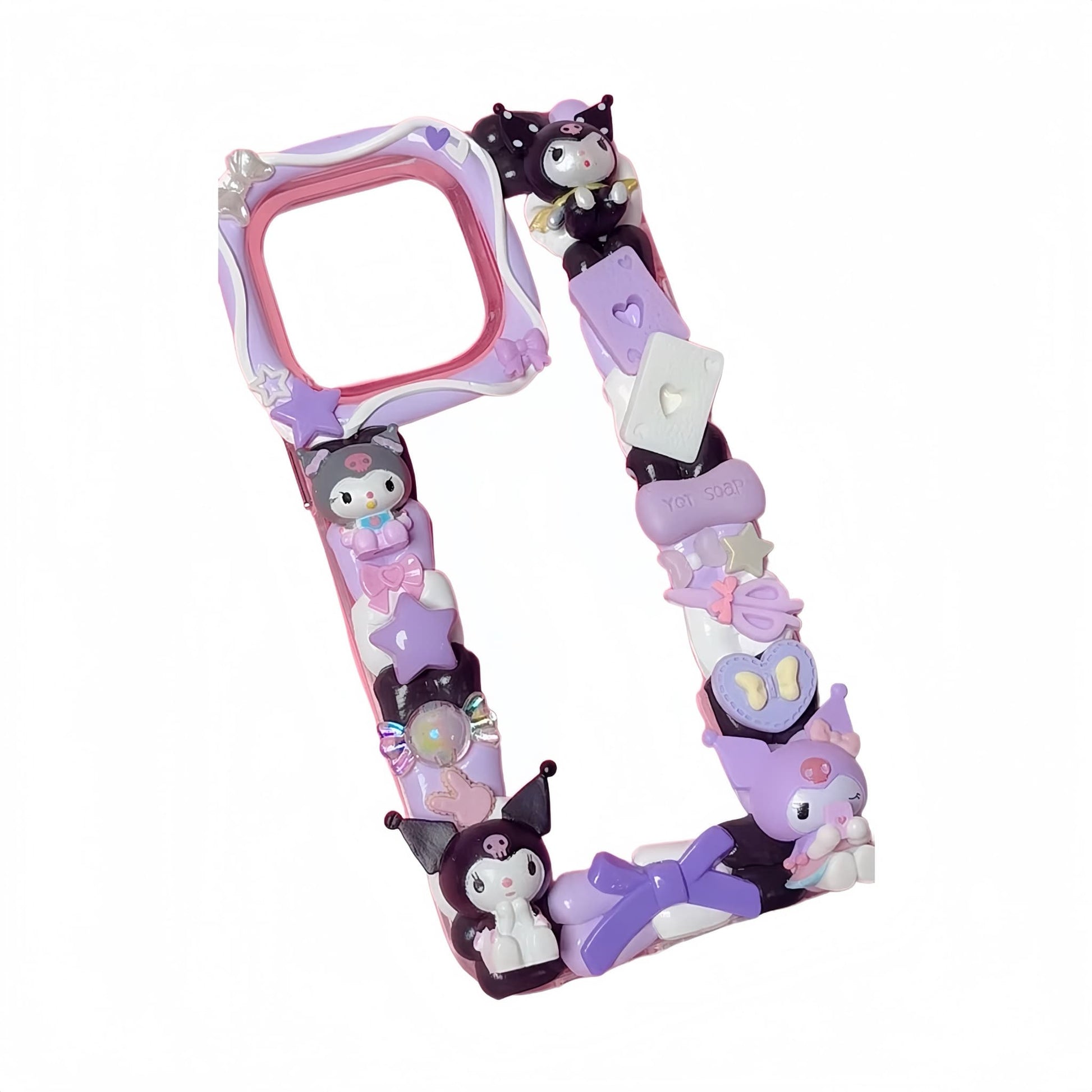 Kuromi Decoden Phone Case Detail - Custom Handcrafted Sanrio Cream Glue