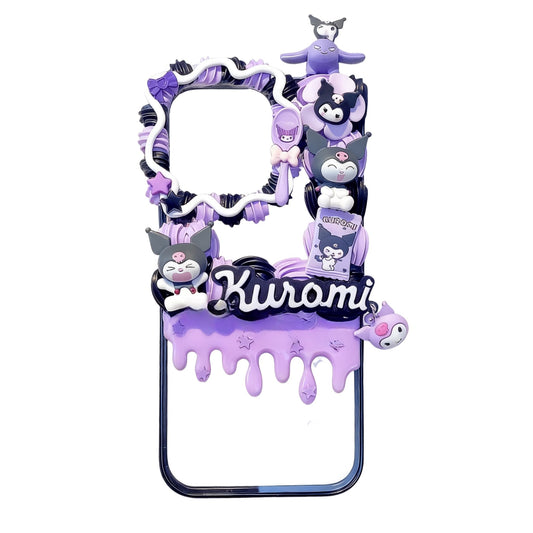 Kuromi Decoden Phone Case Detail - Handcrafted Sanrio Kawaii Design
