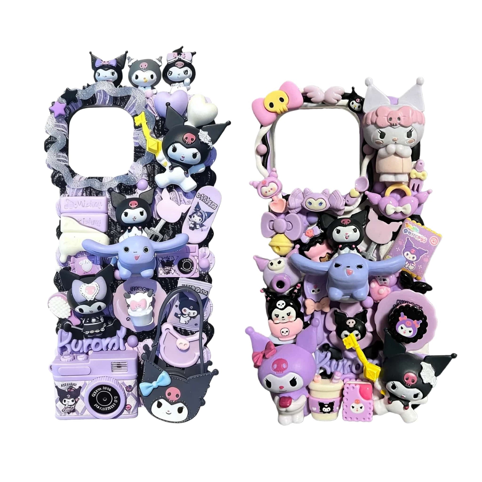 Handmade Kawaii Sanrio Kuromi Decoden Phone Case - Premium Cream Glue Design with Baroque Y2K Aesthetic