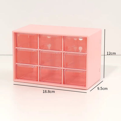Light pink drawer organizer for decoden and jewelry storage