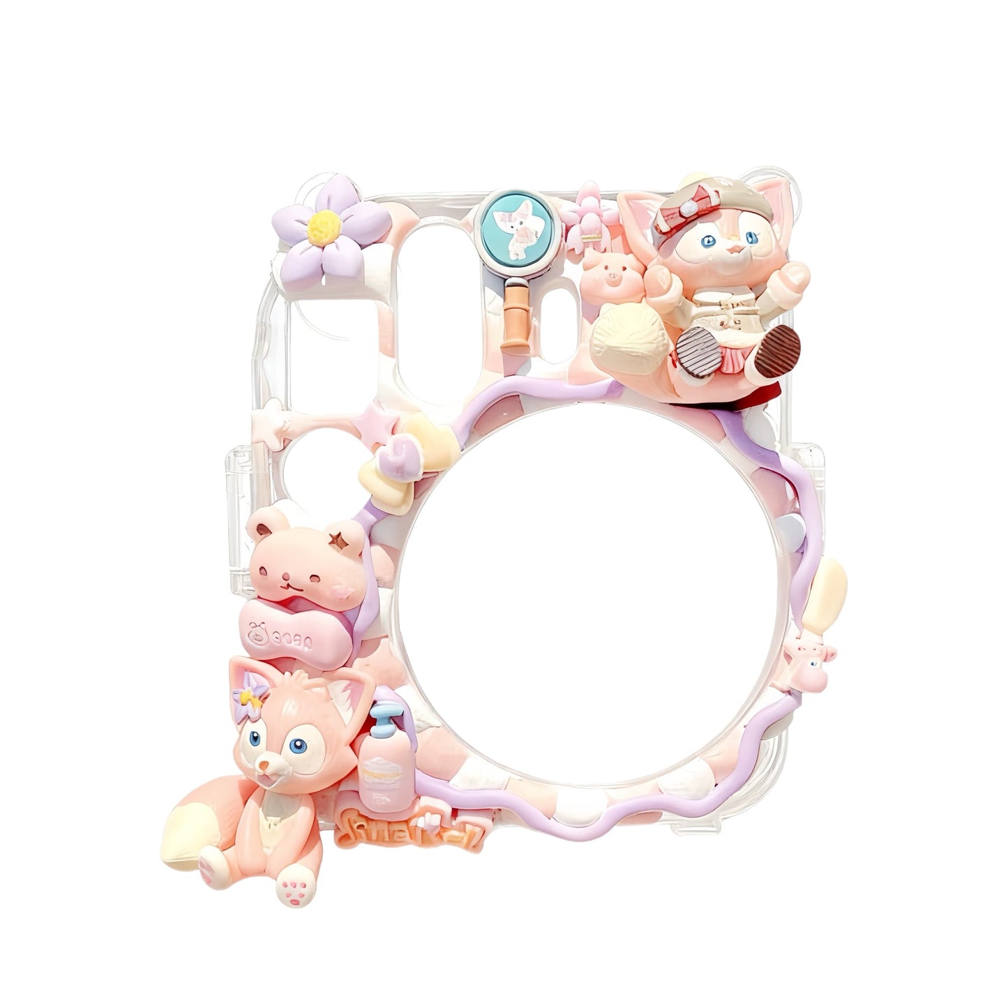 LinaBell decoden polaroid case with lavender theme and handmade decorations