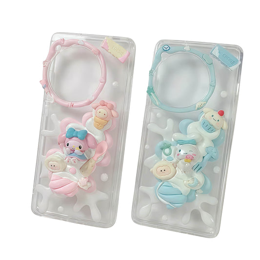 Handmade Kawaii Cinnamoroll Decoden Phone Case - Premium Cream Glue Design with Baroque and Y2K Aesthetic