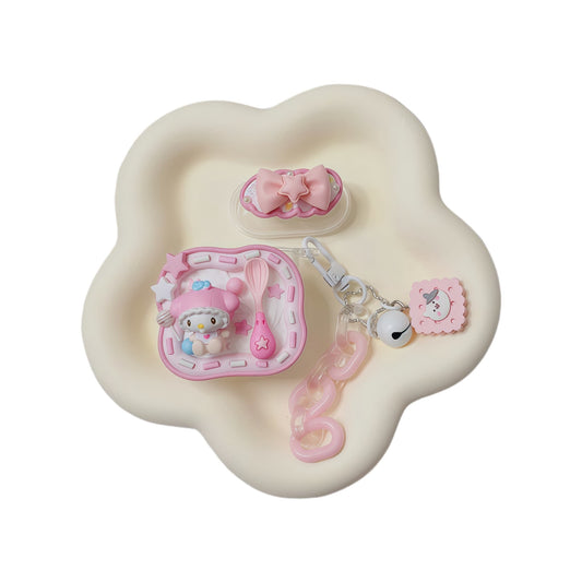 Handmade Decoden AirPods Case Melody - Luxury Baroque Y2K Design with Pearls and Crystals