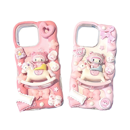 My Melody decoden phone case with handmade 3D cream glue baroque design