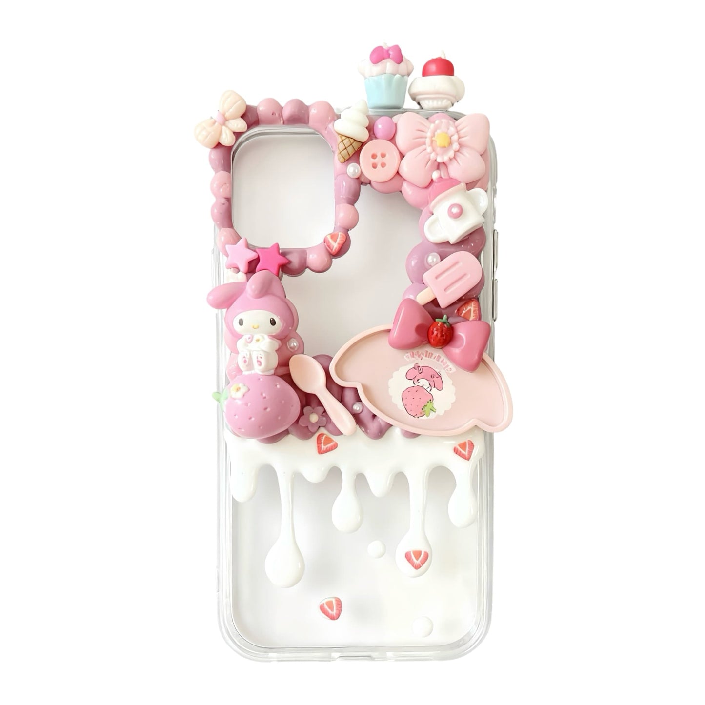 Handmade Decoden Phone Case | Sanrio My Melody Cream Glue Design
