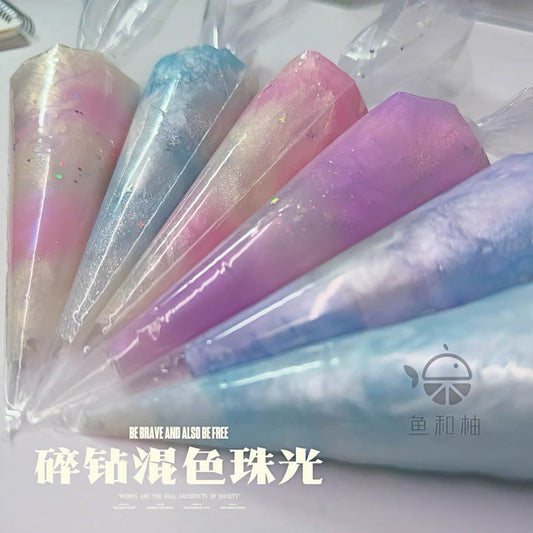 5-color crushed diamond pearlized cream glue set for DIY decoden phone cases and kawaii crafts