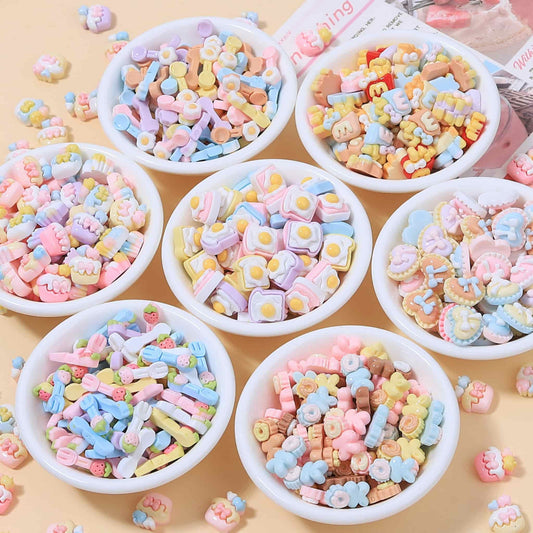 Miniature cake resin charms for decoden