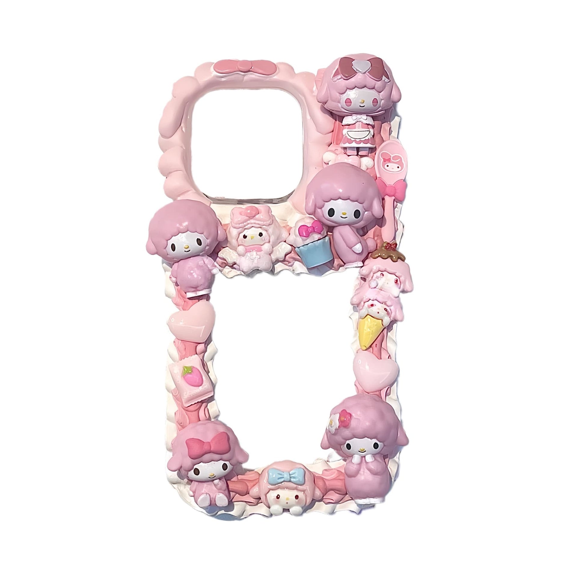 My Piano decoden card holder phone case with musical theme 3D cream texture and pastel embellishments
