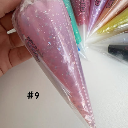 Light pink crystal cream adhesive with star sequins for delicate crafts