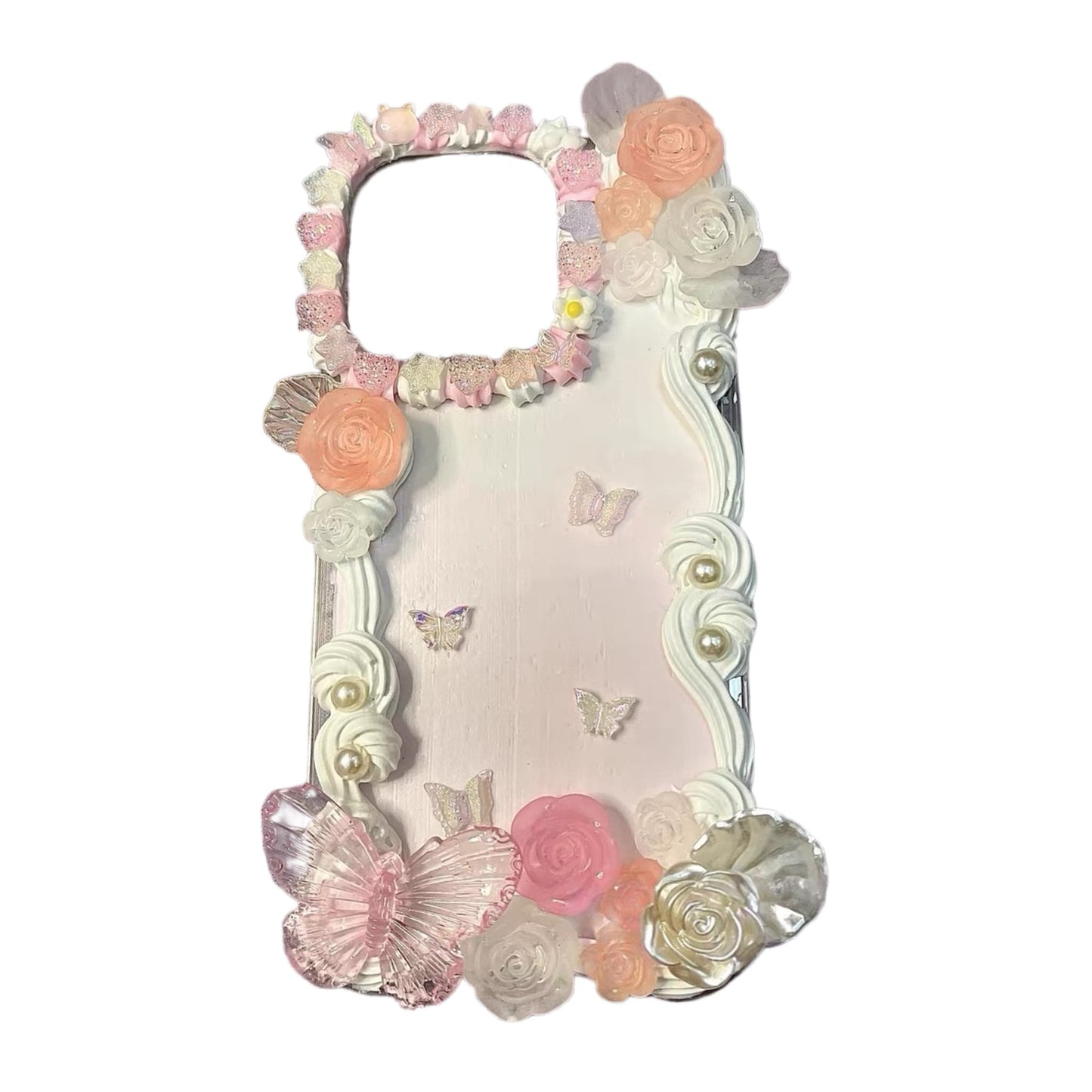 ink handmade baroque cream glue decoden phone cas