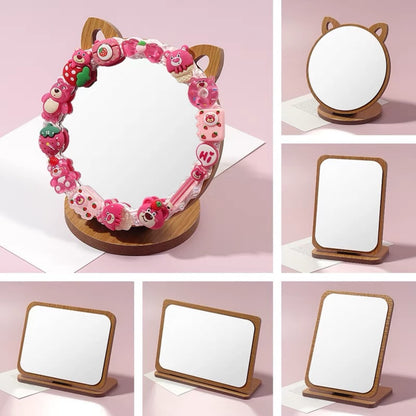 Portable wooden tabletop mirror for cream frosting DIY craft projects
