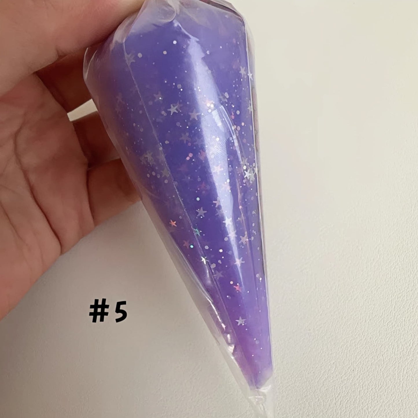 Purple glitter cream adhesive with star sequins for DIY phone cases