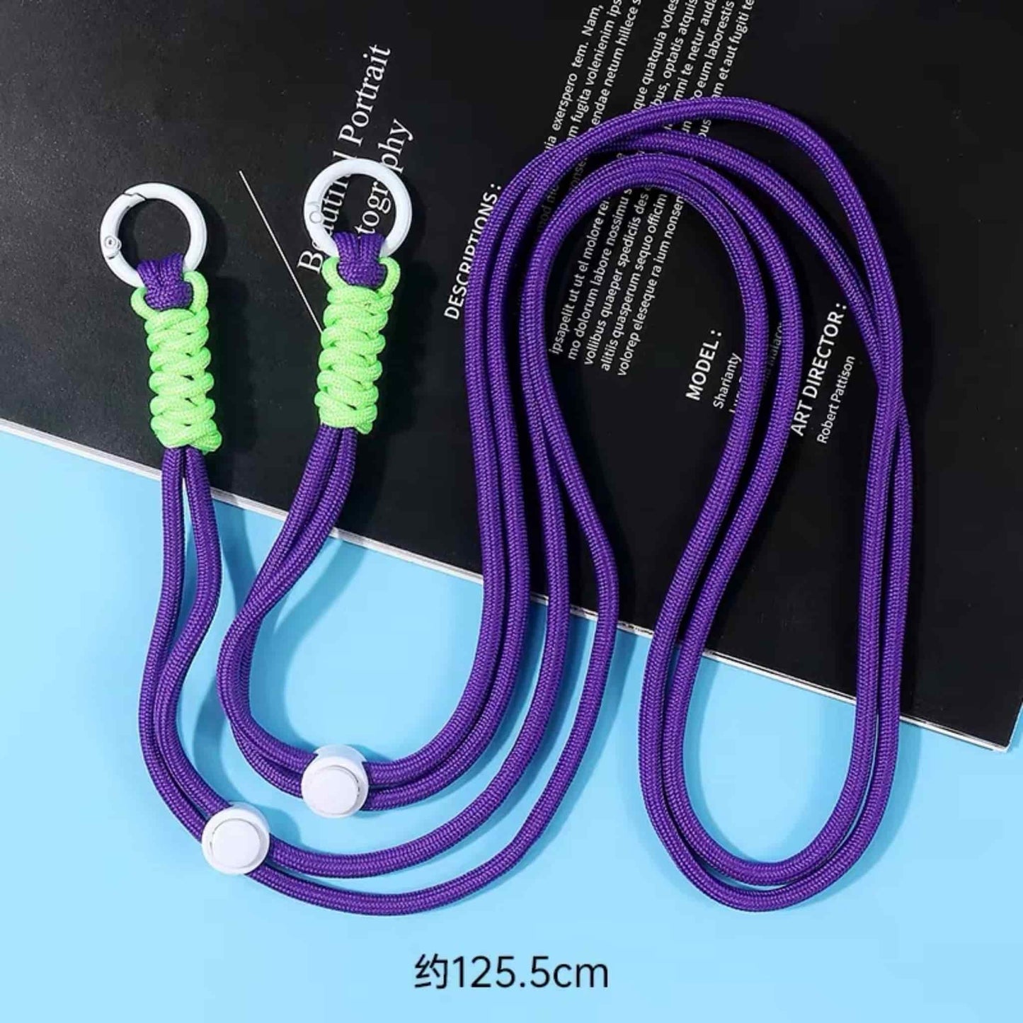 Purple beaded crossbody phone chain strap