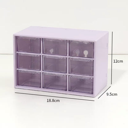 Purple drawer storage box for jewelry and small craft materials