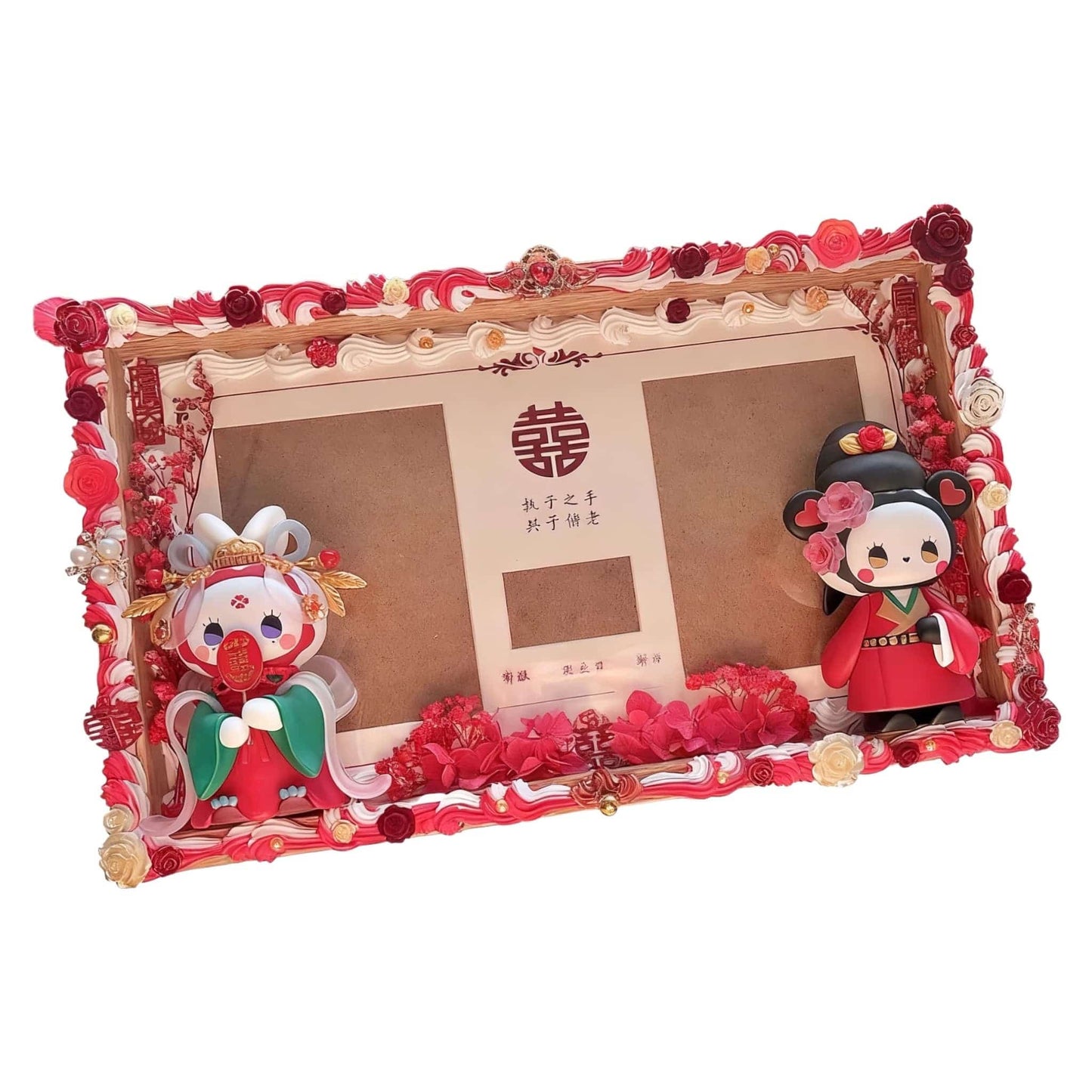 Baroque Handmade Cream Glue Decoden Wedding Certificate Frame