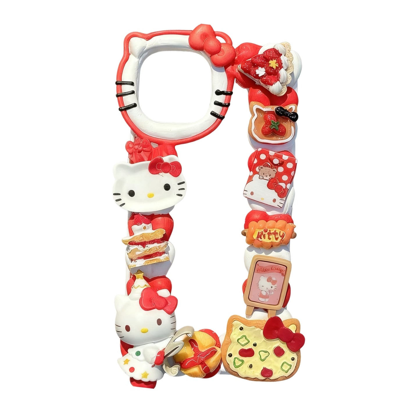 Kawaii Sanrio Hello Kitty decoden phone case with handmade cream glue and pearls