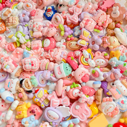 Resin charms attached to phone case decoden accessories