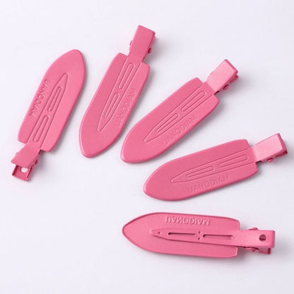 Anti-slip grip detail on durable metal hair clip base for craft projects