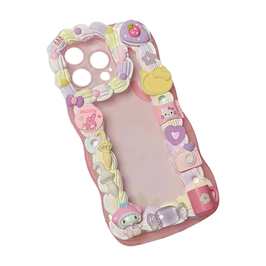 Custom Kawaii Pink Cream Glue Design Decoden Phone Case