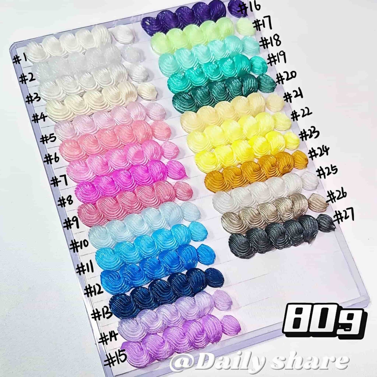 Close-up of shiny pearlescent cream glue showing texture and shimmer effect for 3D decoden project