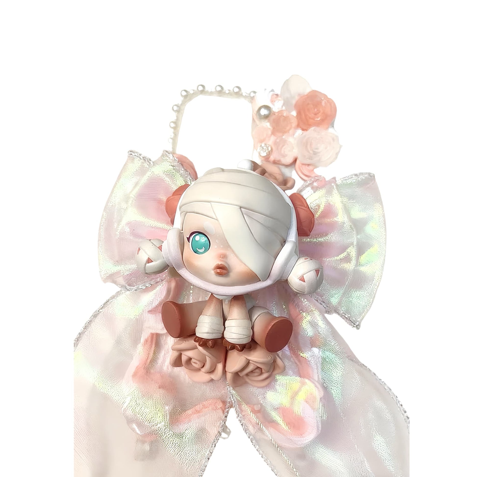 Y2K Skullpanda phone case featuring handcrafted baroque decoden art with cream glue technique