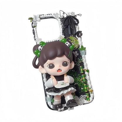 Y2K Zoraa phone case featuring handcrafted baroque decoden art with cream glue technique