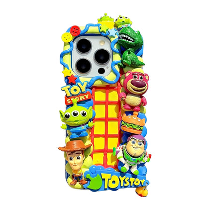 Custom Toy Story decoden phone case with kawaii charms, luxury handmade design, gift-ready packaging