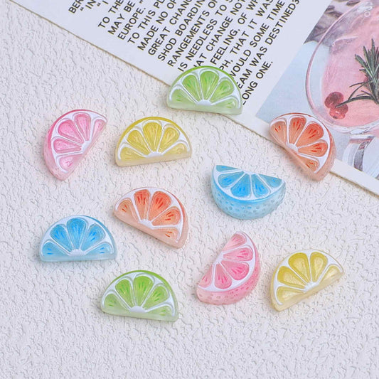 Colorful mini orange charms – premium resin embellishments for decoden