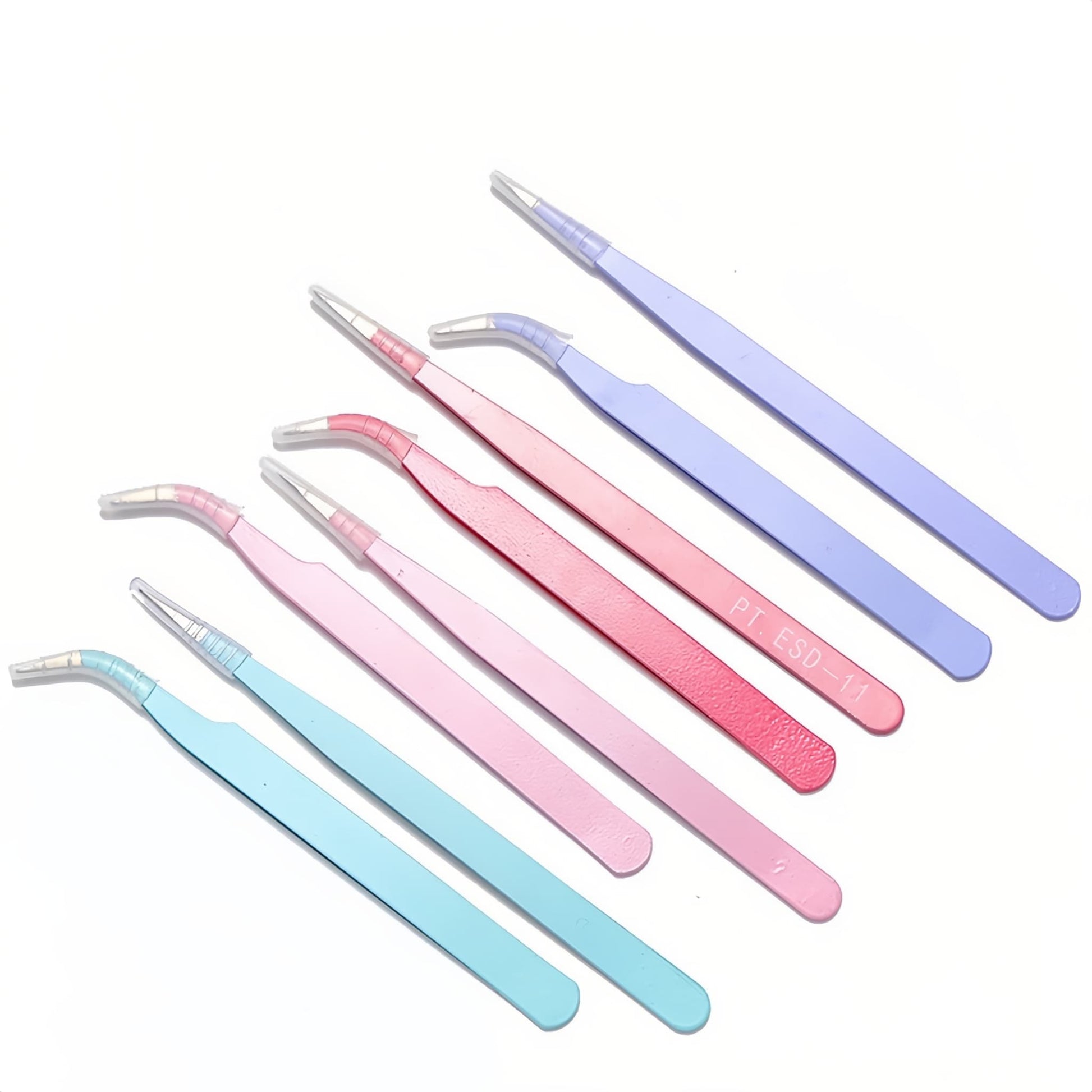 Professional precision tweezers for decoden - straight and curved tip set for rhinestone placement on phone cases