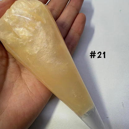 Yellow pearlescent cream glue tube with shimmer finish for kawaii handmade crafts